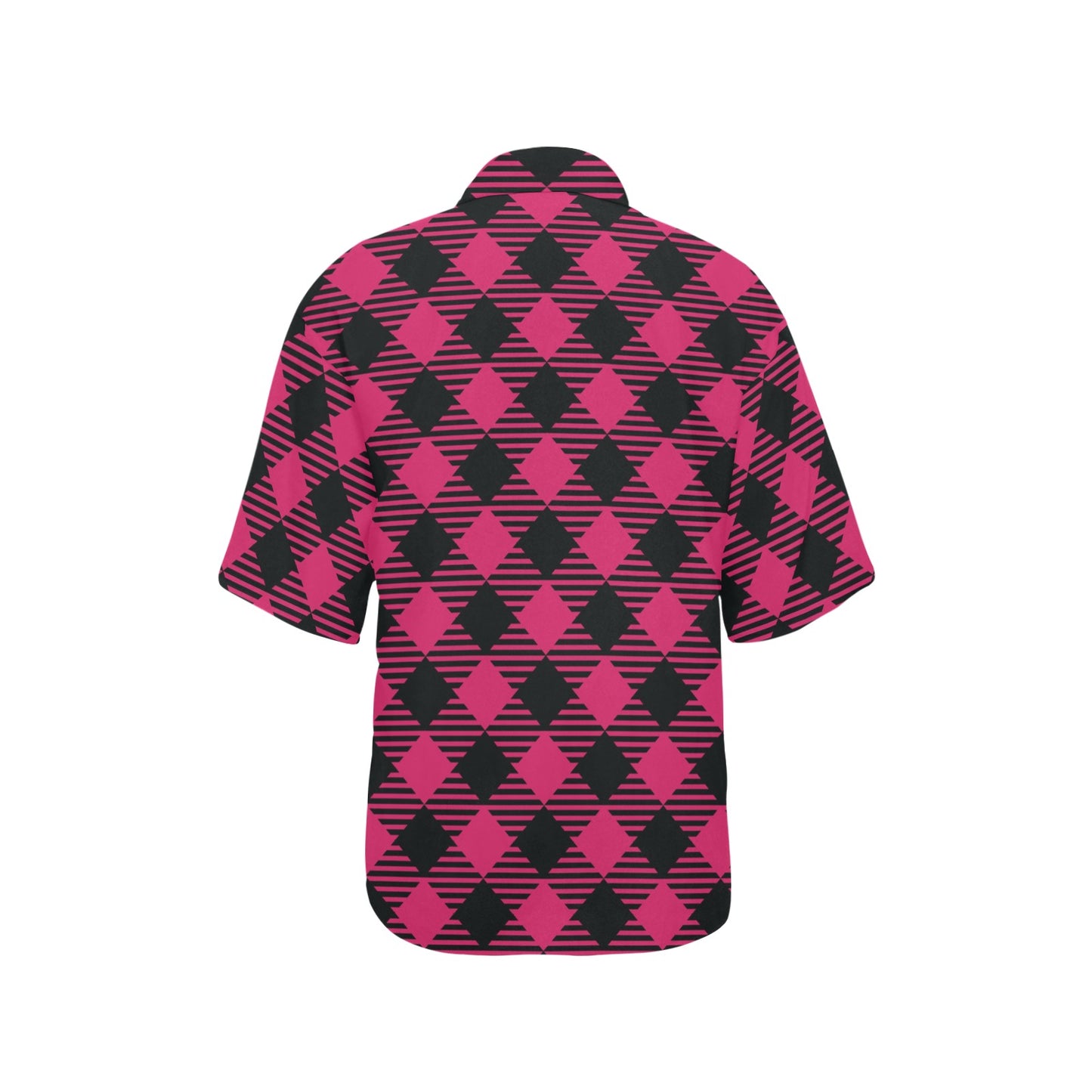 Buffalo check Pink Pattern Print Design 01 Women's Hawaiian Shirt