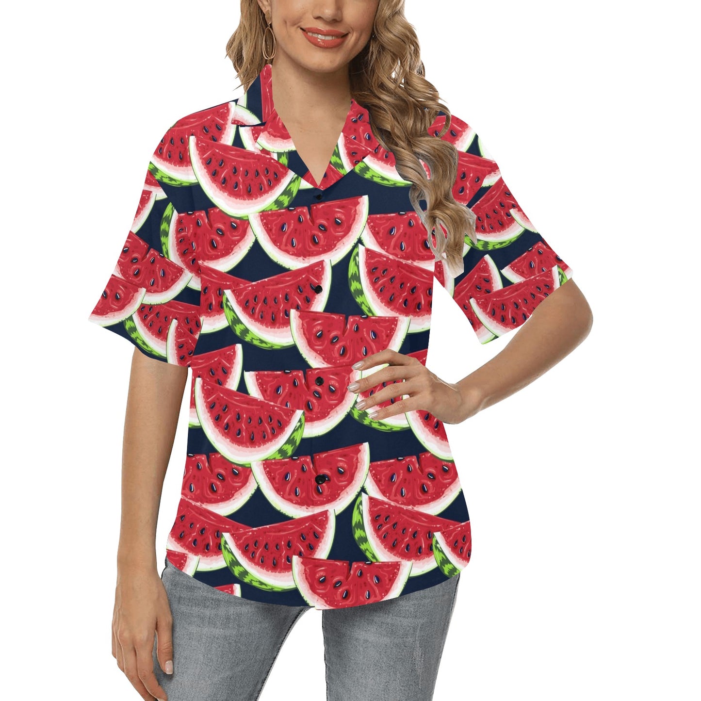 Watermelon Pattern Print Design WM011 Women's Hawaiian Shirt