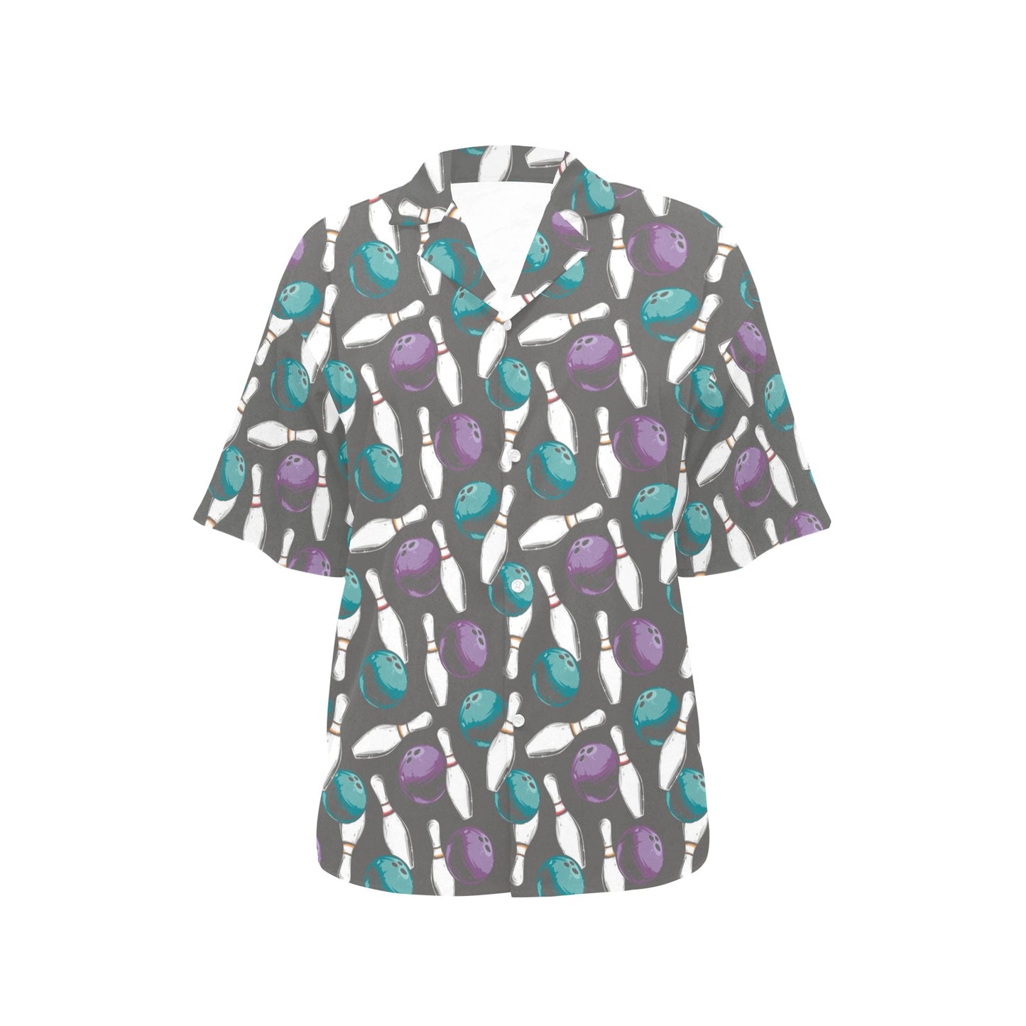 Bowling Pattern Print Design 03 Women's Hawaiian Shirt