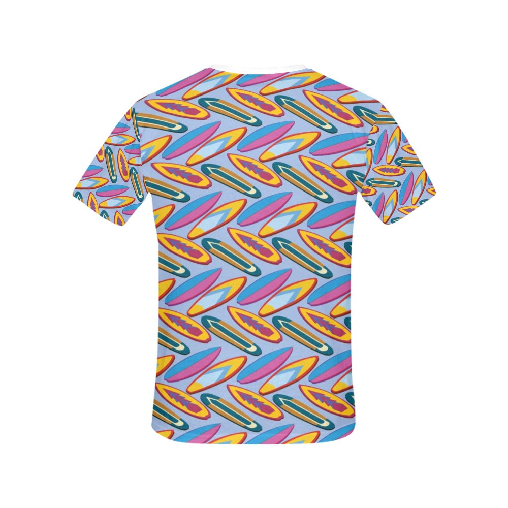 Surfboard Pattern Print Design LKS303 Women's  T-shirt