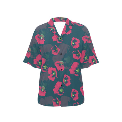 Morning Glory Pattern Print Design 01 Women's Hawaiian Shirt