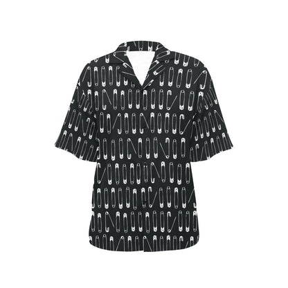 Safety Pin Print Design LKS302 Women's Hawaiian Shirt