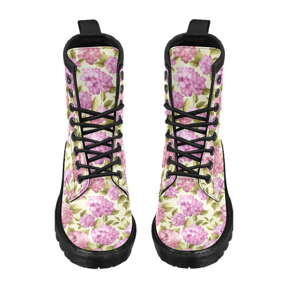 Hydrangea Pattern Print Design HD05 Women's Boots