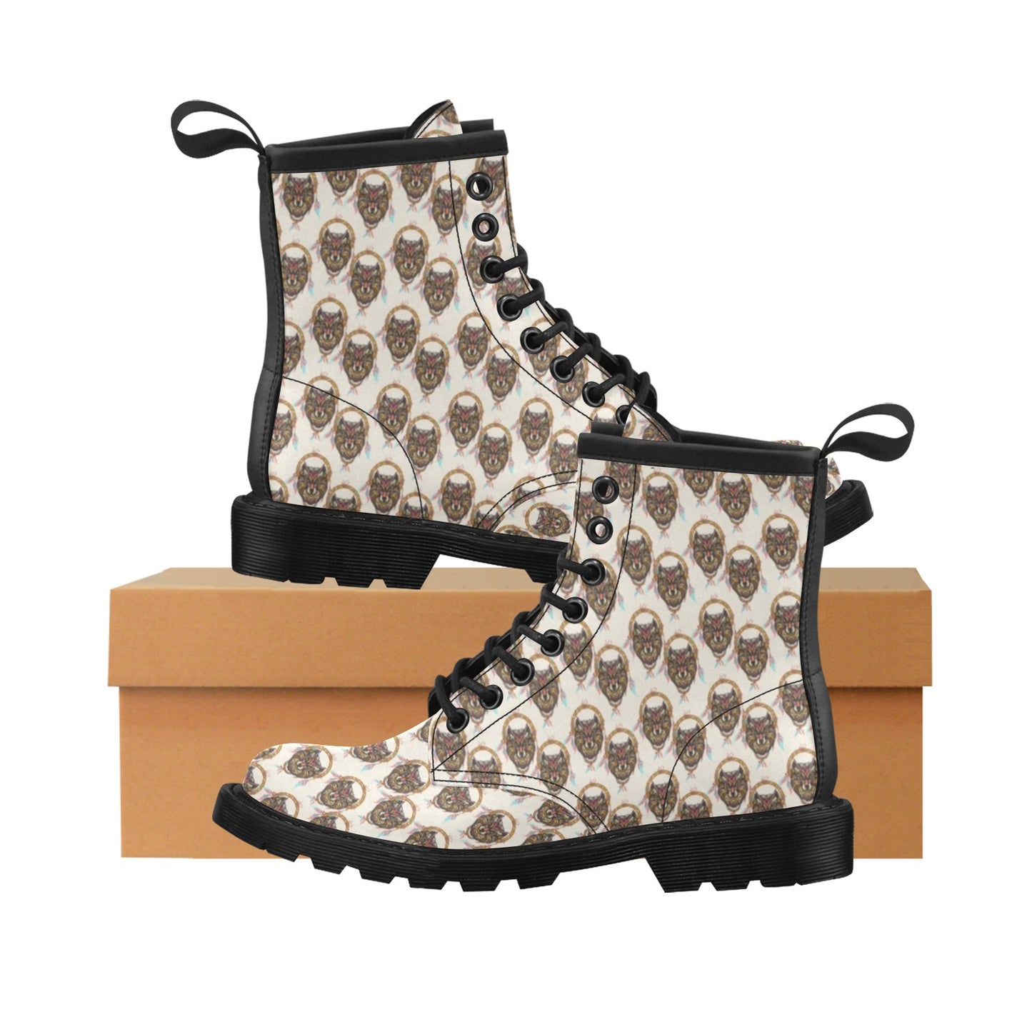 Wolf Tribal Dream Catcher Design Print Women's Boots