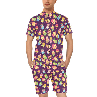 Cupcake Pattern Print Design 05 Men's Romper