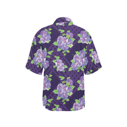 Morning Glory Pattern Print Design MG03 Women's Hawaiian Shirt