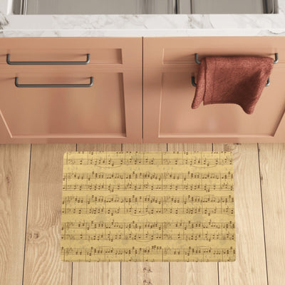 Music Note Vintage Themed Print Kitchen Mat