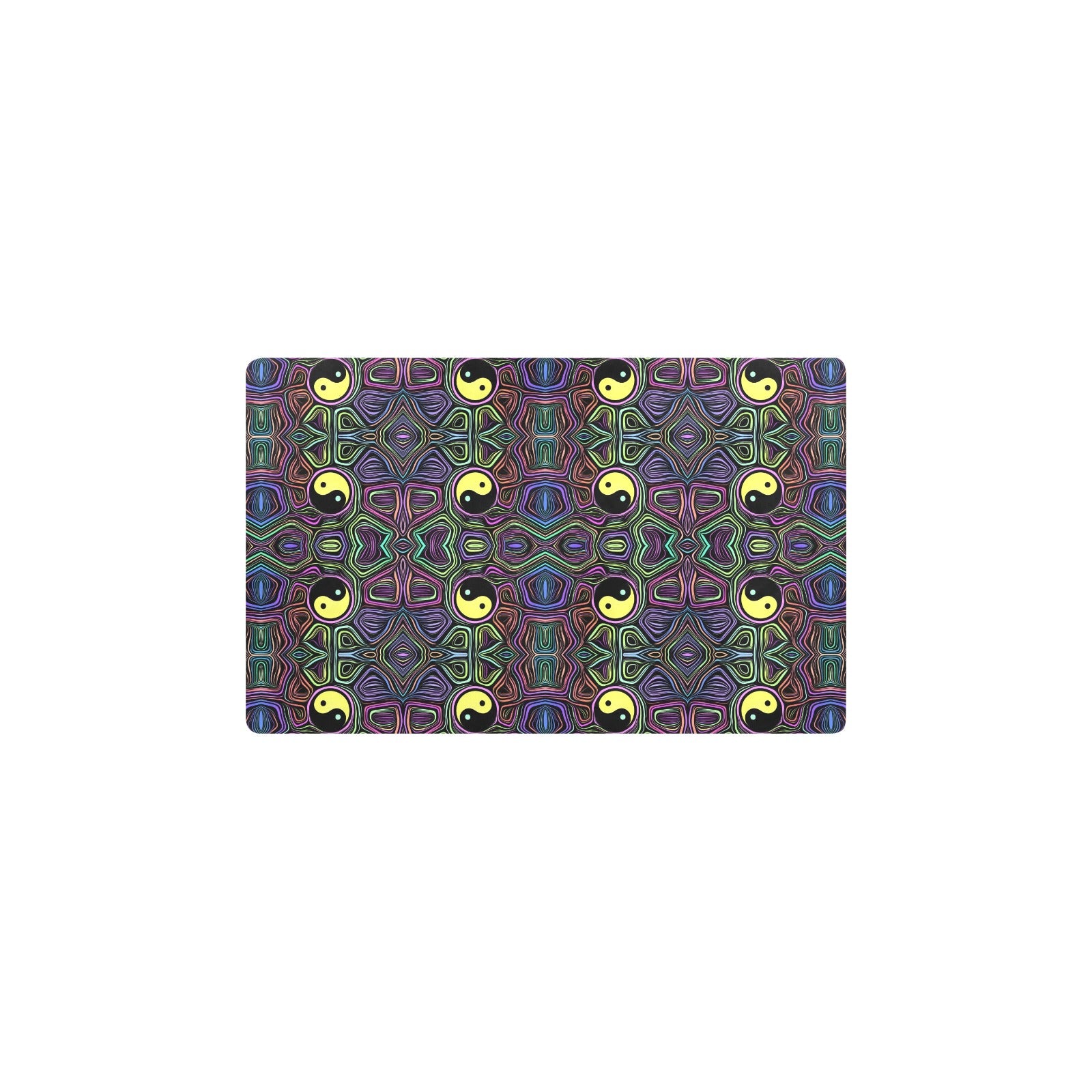 Yin Yang Neon Color Design Print Kitchen Mat