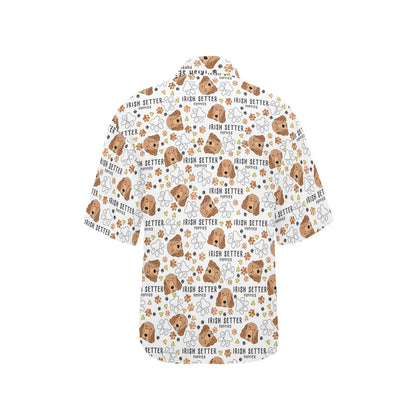 Setters Irish Print Design LKS301 Women's Hawaiian Shirt