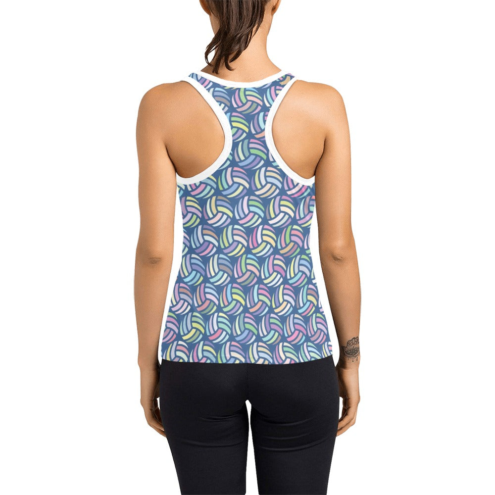 Volleyball Print Design LKS301 Women's Racerback Tank Top