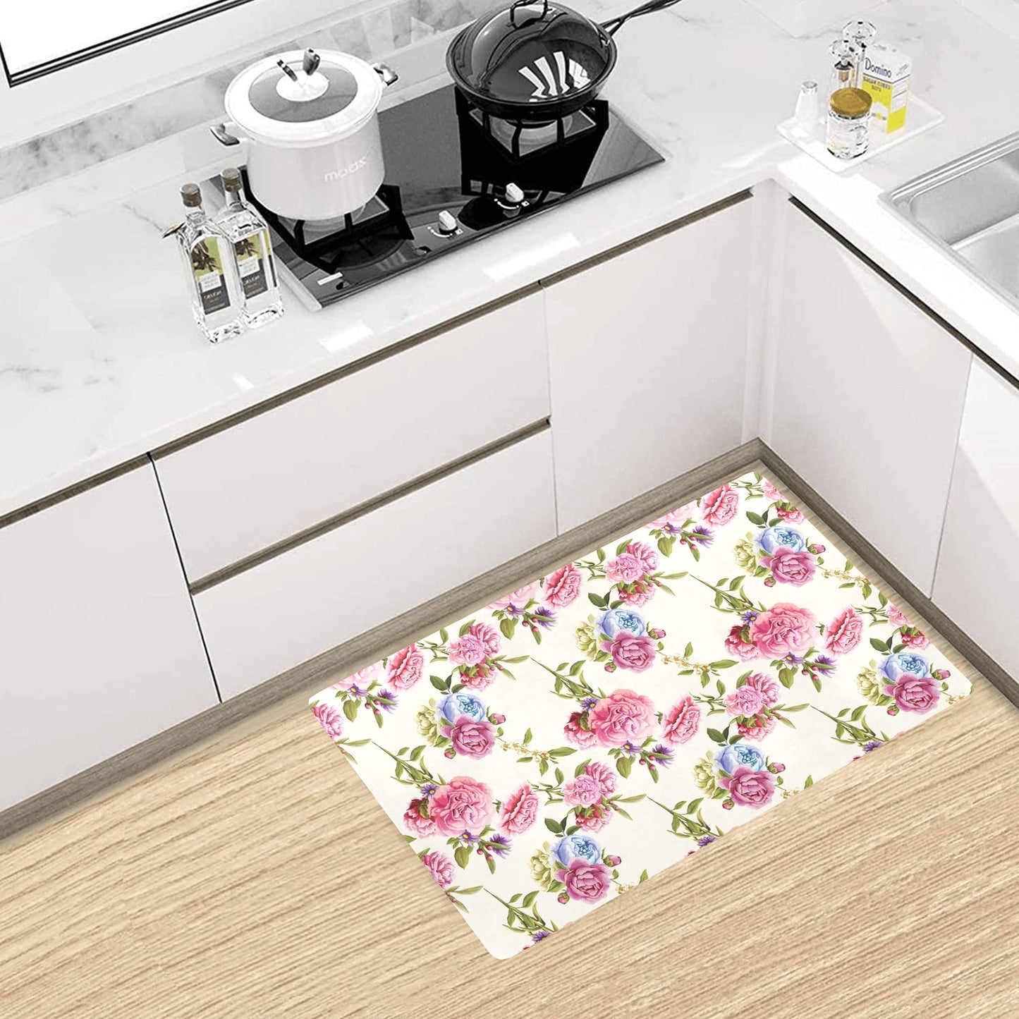 Carnations Pattern Print Design CN02 Kitchen Mat