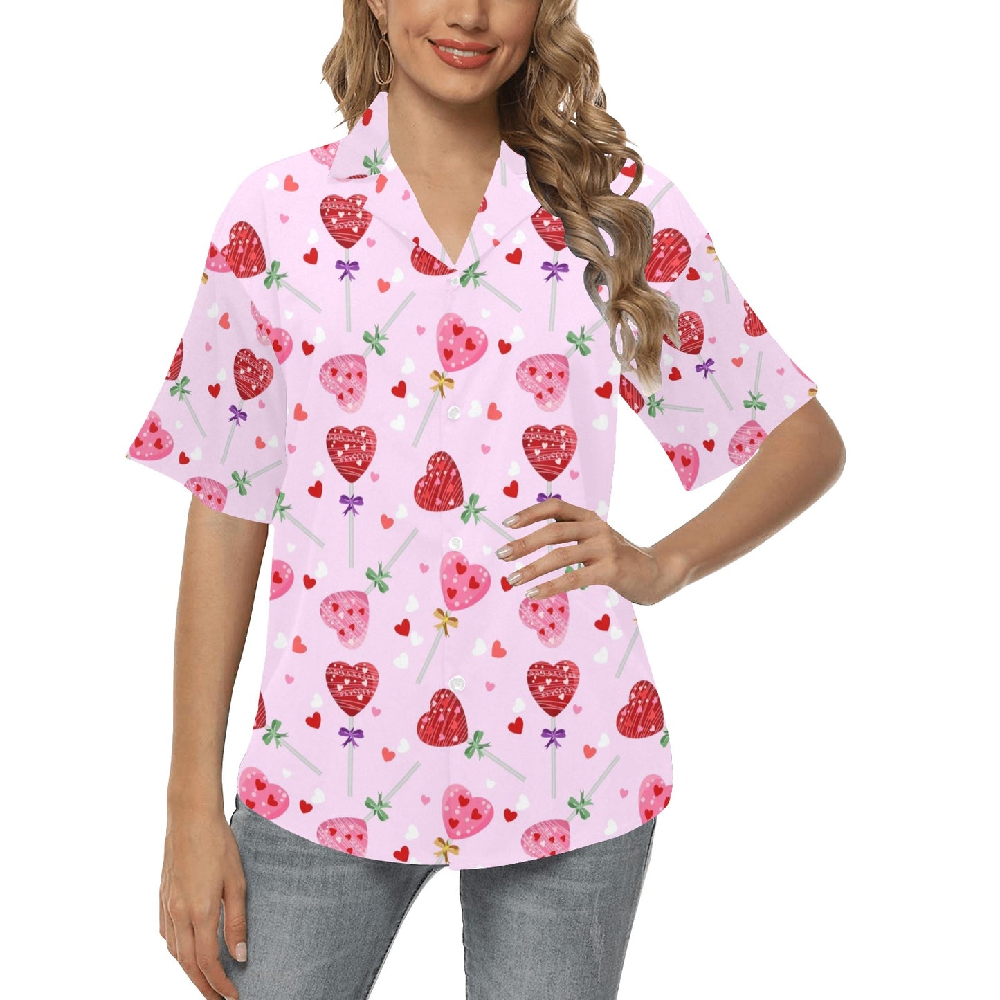 Lollipop Pattern Print Design LL07 Women's Hawaiian Shirt