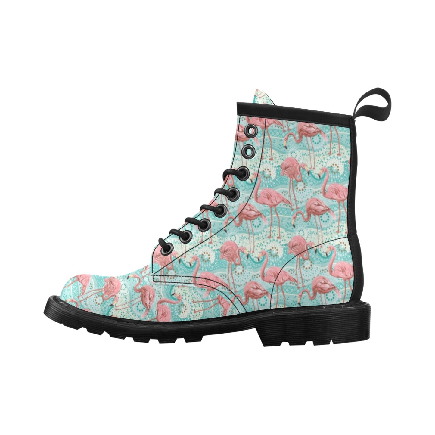 Flamingo Background Themed Print Women's Boots