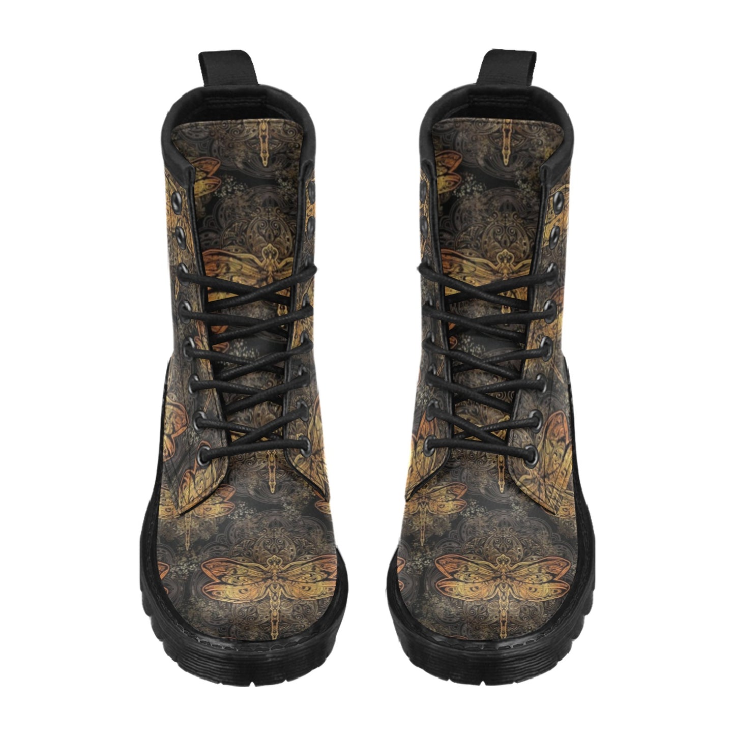 Gold Dragonfly Mandala Women's Boots