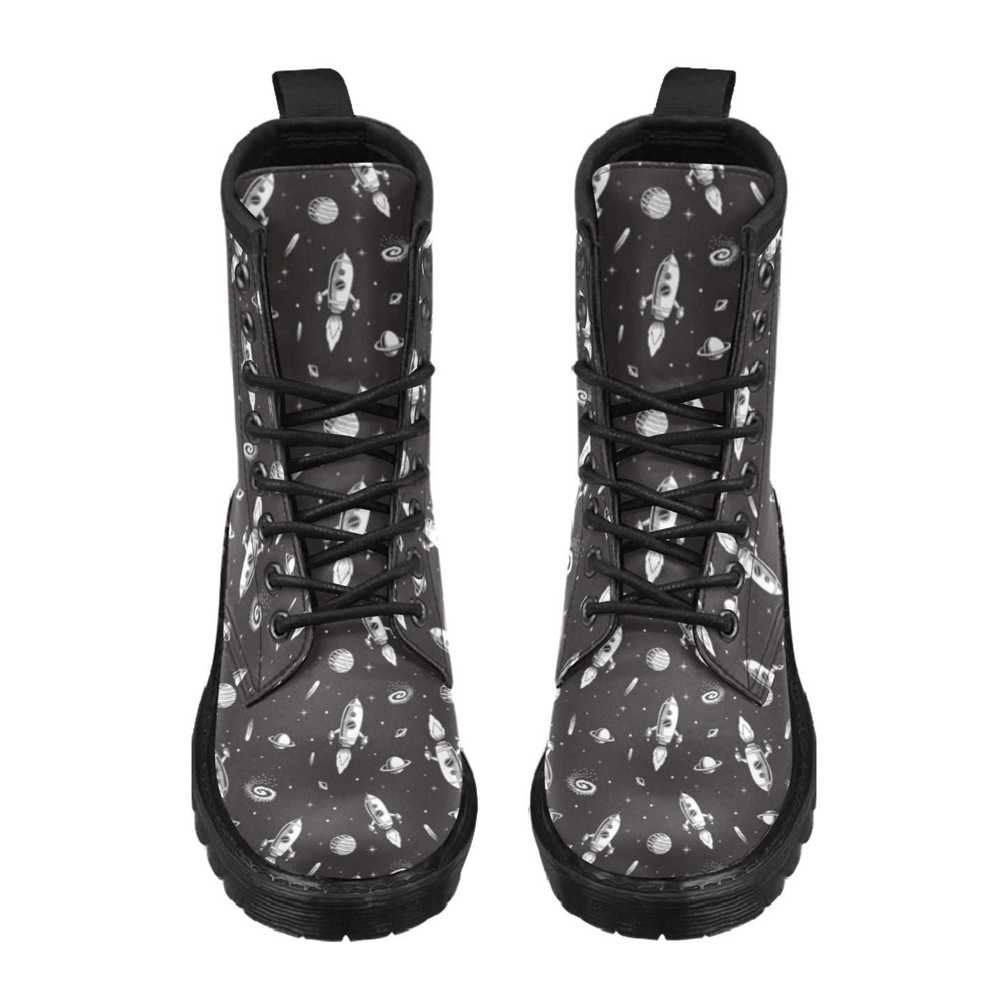 Space Rocket Print Design LKS303 Women's Boots
