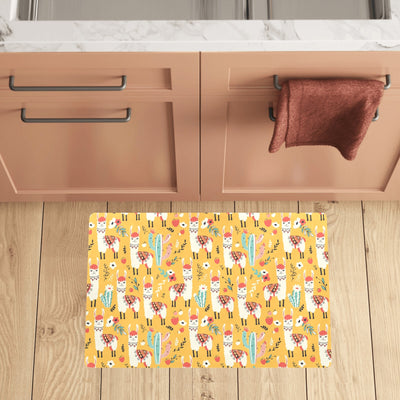 Llama Cute Themed Print Kitchen Mat