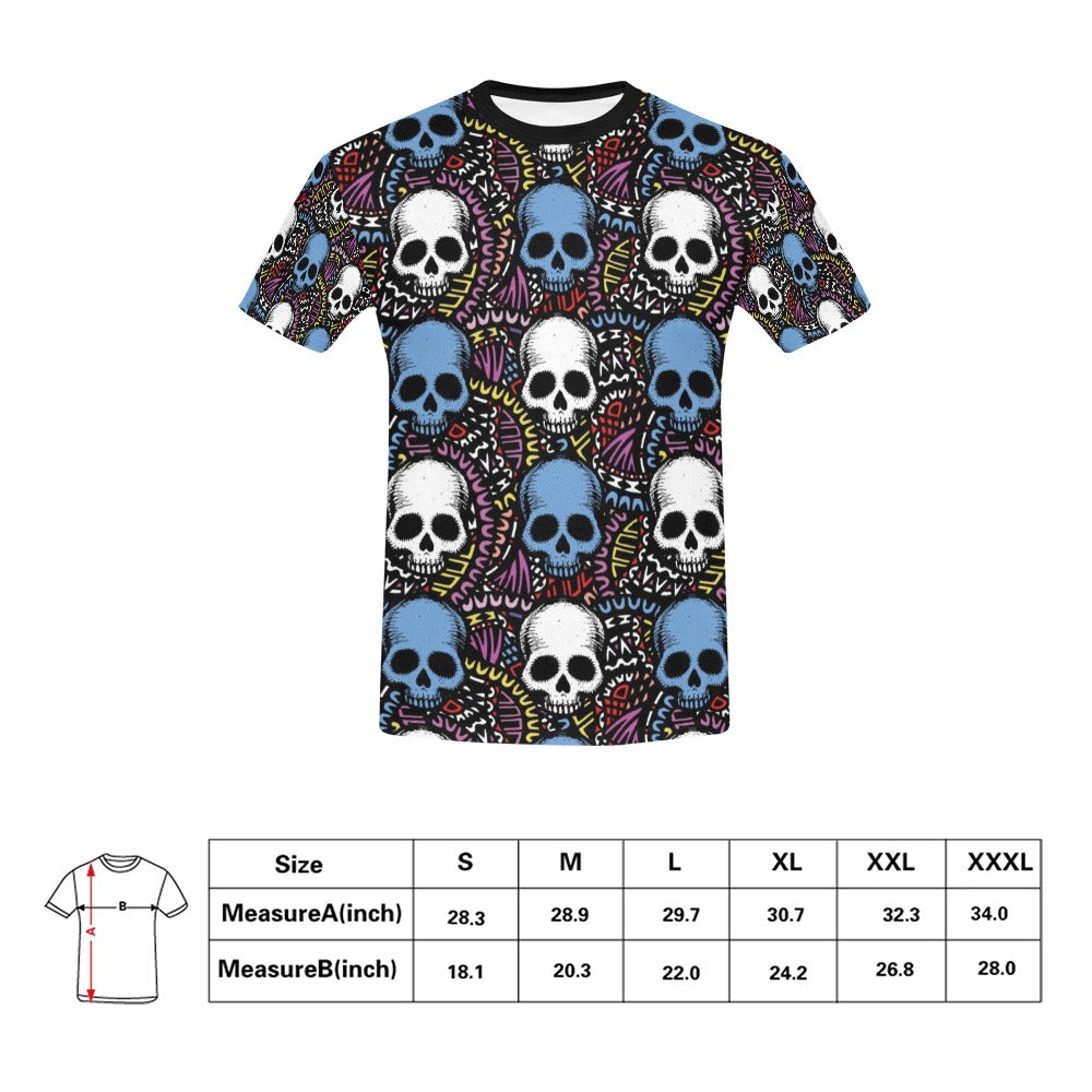 Skull Print Design LKS305 Men's All Over Print T-shirt