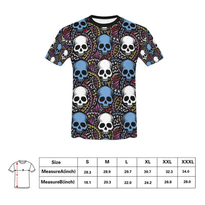 Skull Print Design LKS305 Men's All Over Print T-shirt