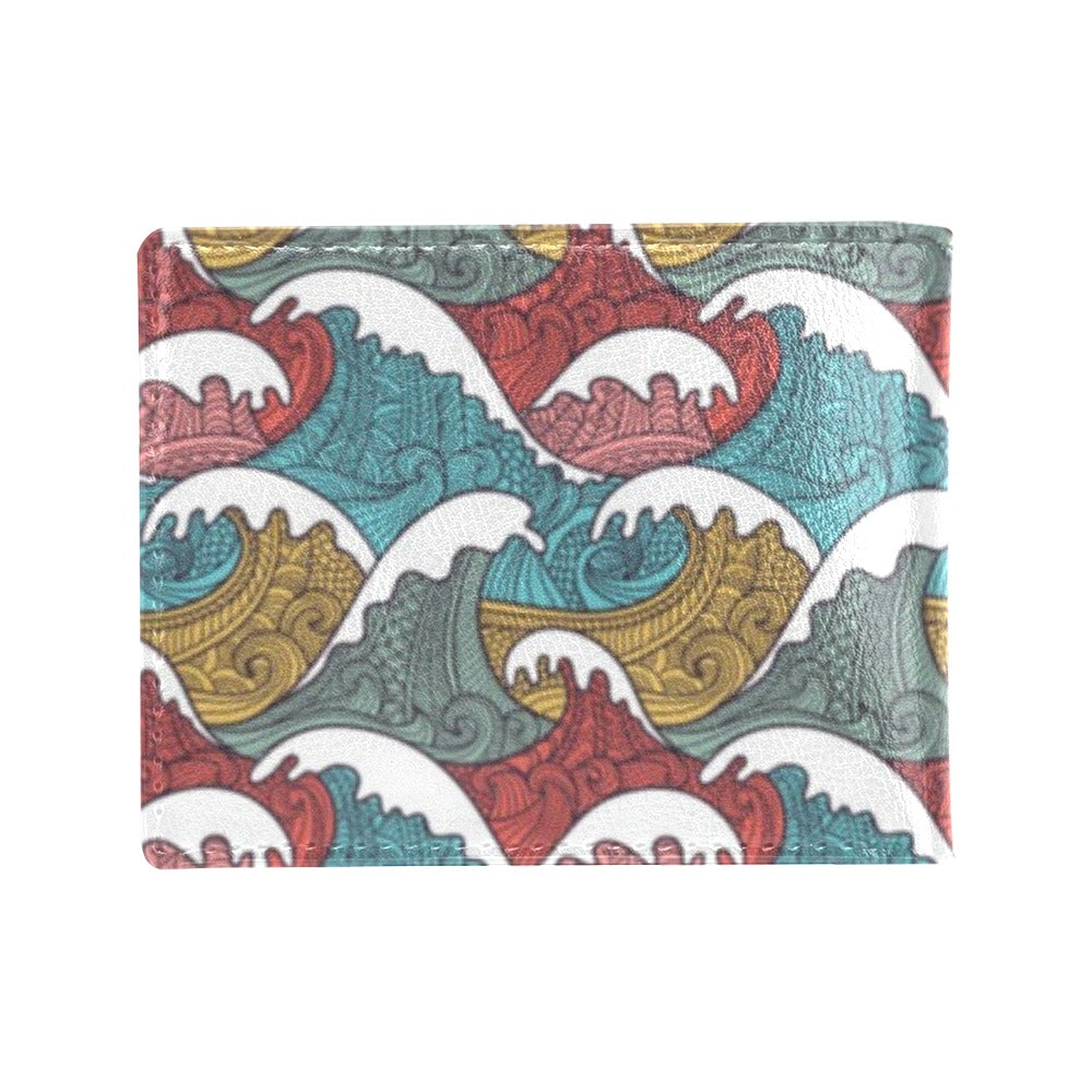 Tribal Wave Pattern Print Men's ID Card Wallet