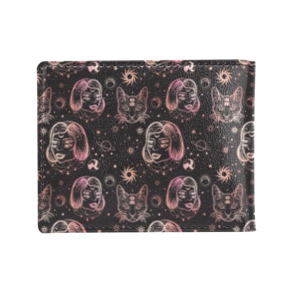 Third Eye Girl Cat Print Design LKS305 Men's ID Card Wallet