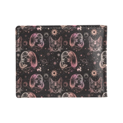 Third Eye Girl Cat Print Design LKS305 Men's ID Card Wallet