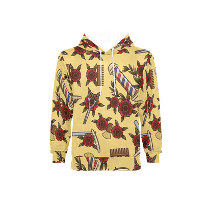 Barber Tattoo Style Design Print Pattern JJ005 Men's Pullover Hoodie