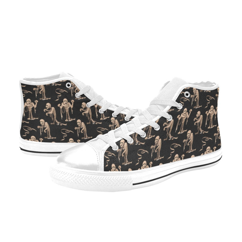 Mummy Print Design LKS302 High Top Women's White Shoes