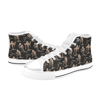 Mummy Print Design LKS302 High Top Women's White Shoes