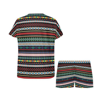Southwest Pattern Print Design LKS302 Women's Short Pajama Set