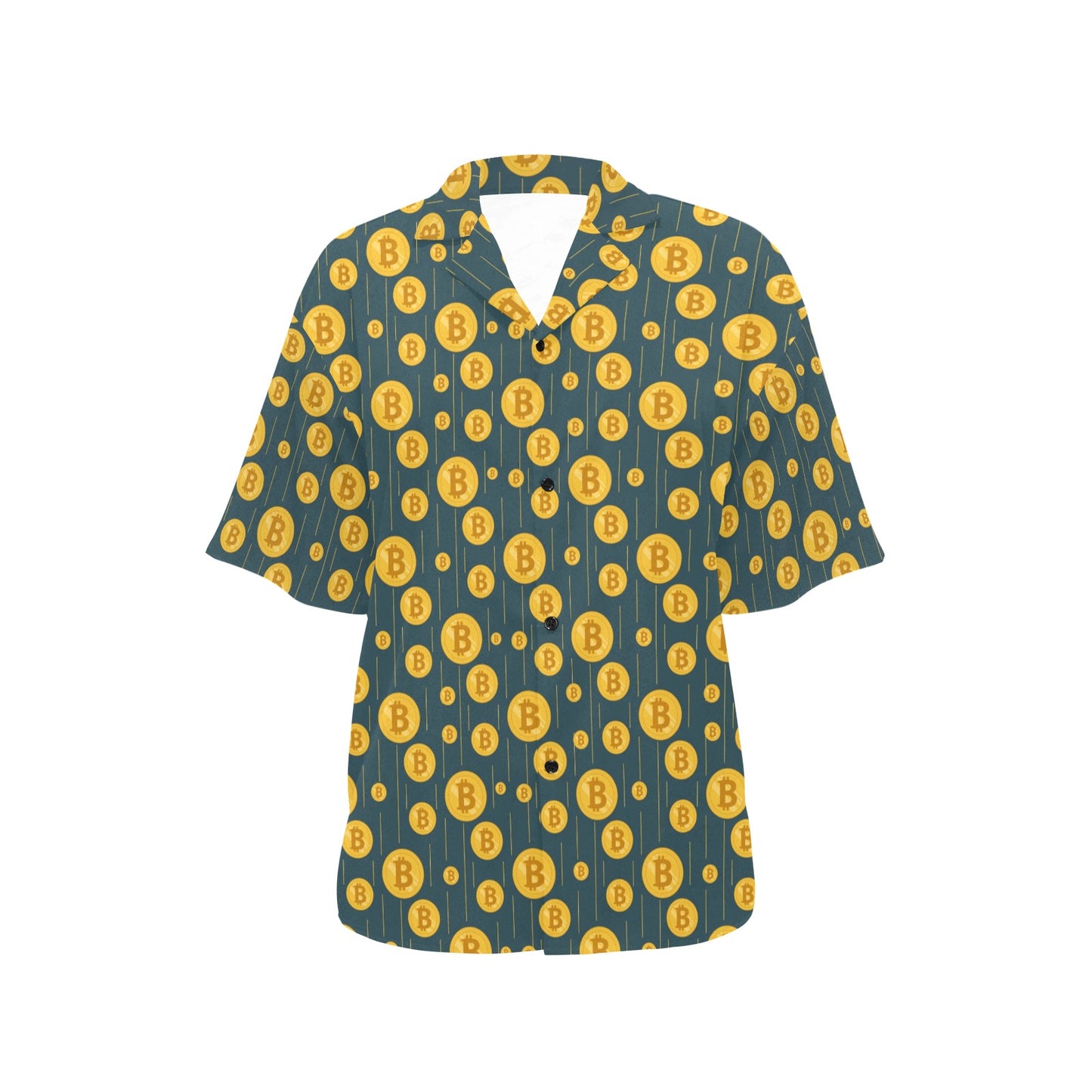 Bitcoin Pattern Print Design 01 Women's Hawaiian Shirt