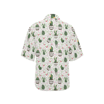 Cactus Pattern Print Design 04 Women's Hawaiian Shirt