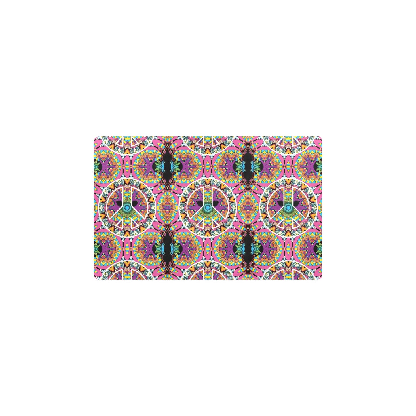 Peace Sign Pattern Print Design A03 Kitchen Mat