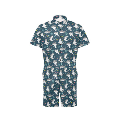 Shark Print Design LKS307 Men's Romper