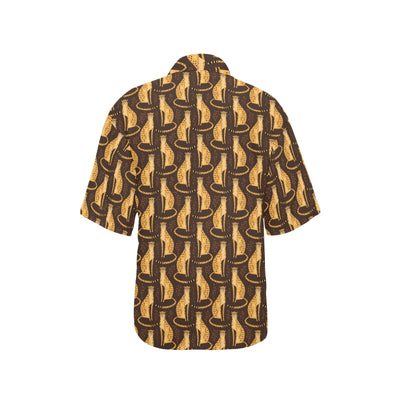 Cheetah Pattern Print Design 03 Women's Hawaiian Shirt