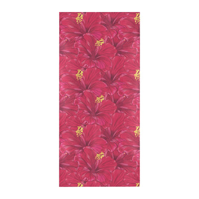 Hibiscus Red Pattern Print LKS308 Beach Towel 32" x 71"