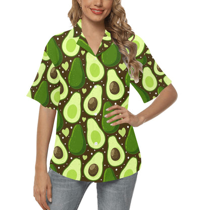 Avocado Pattern Print Design AC04 Women's Hawaiian Shirt