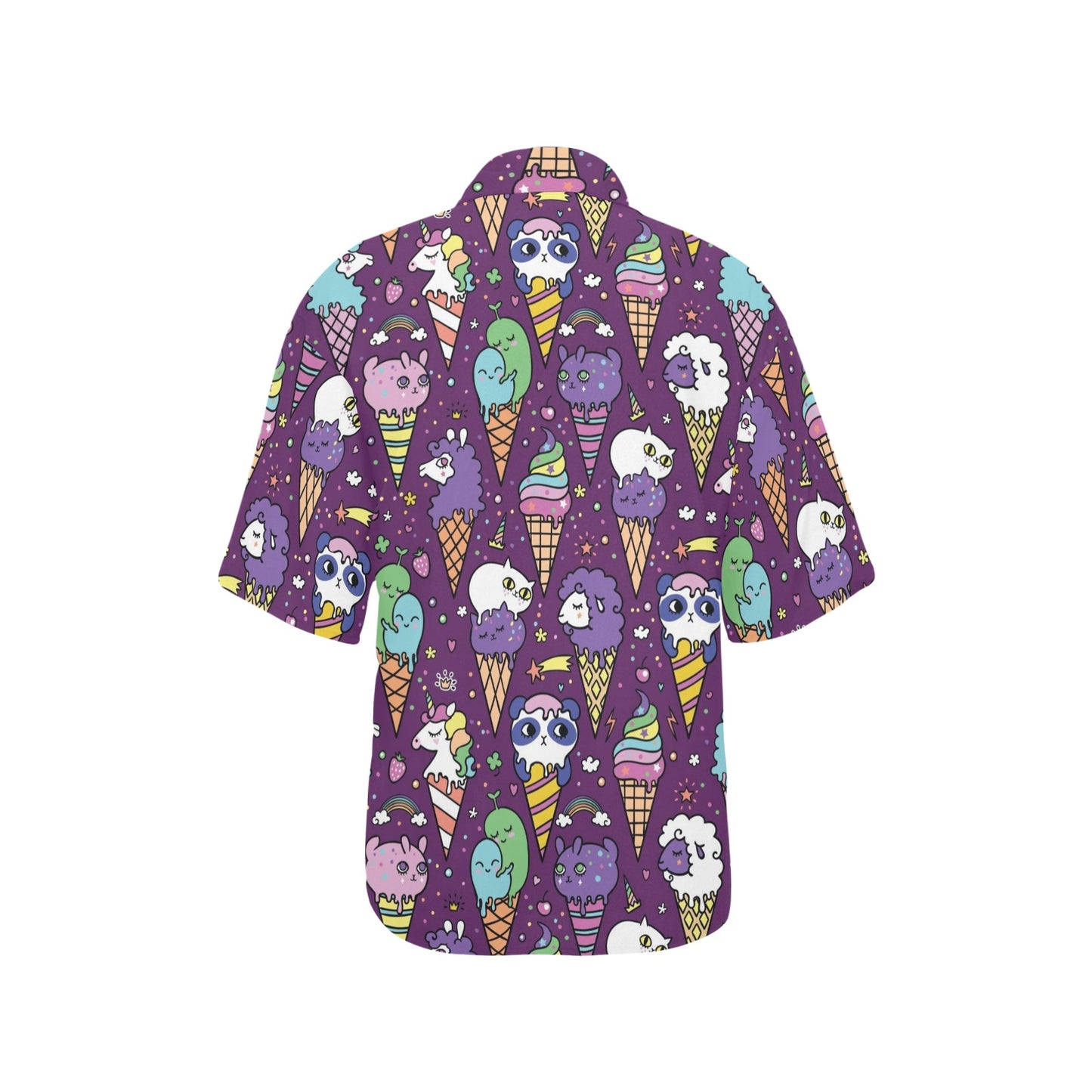 Ice Cream Pattern Print Design IC07 Women's Hawaiian Shirt