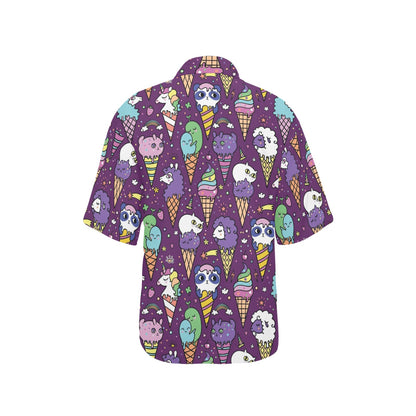 Ice Cream Pattern Print Design IC07 Women's Hawaiian Shirt