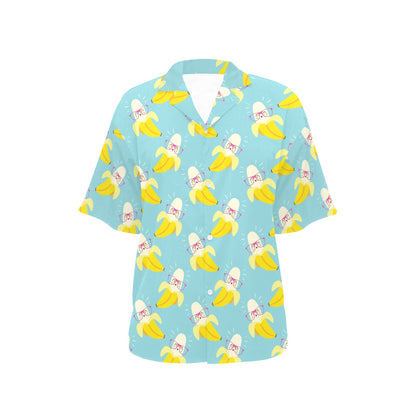 Banana Pattern Print Design BA07 Women's Hawaiian Shirt