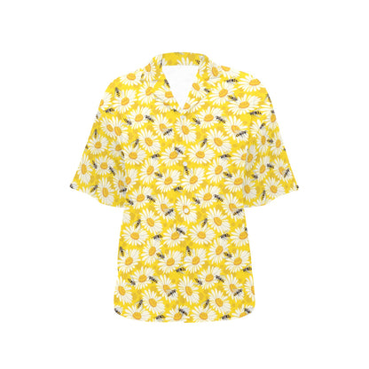 Bee Daisy Pattern Print Design 06 Women's Hawaiian Shirt
