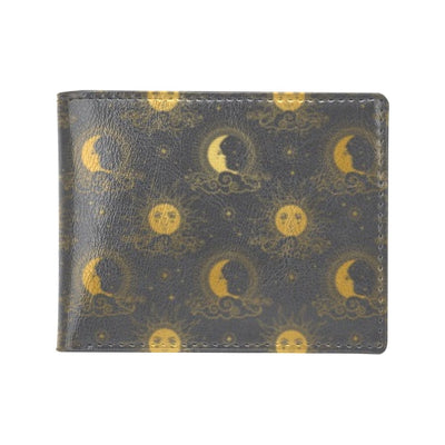 Sun Moon Print Design LKS305 Men's ID Card Wallet