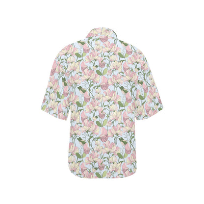 Sweet Pea Print Design LKS304 Women's Hawaiian Shirt