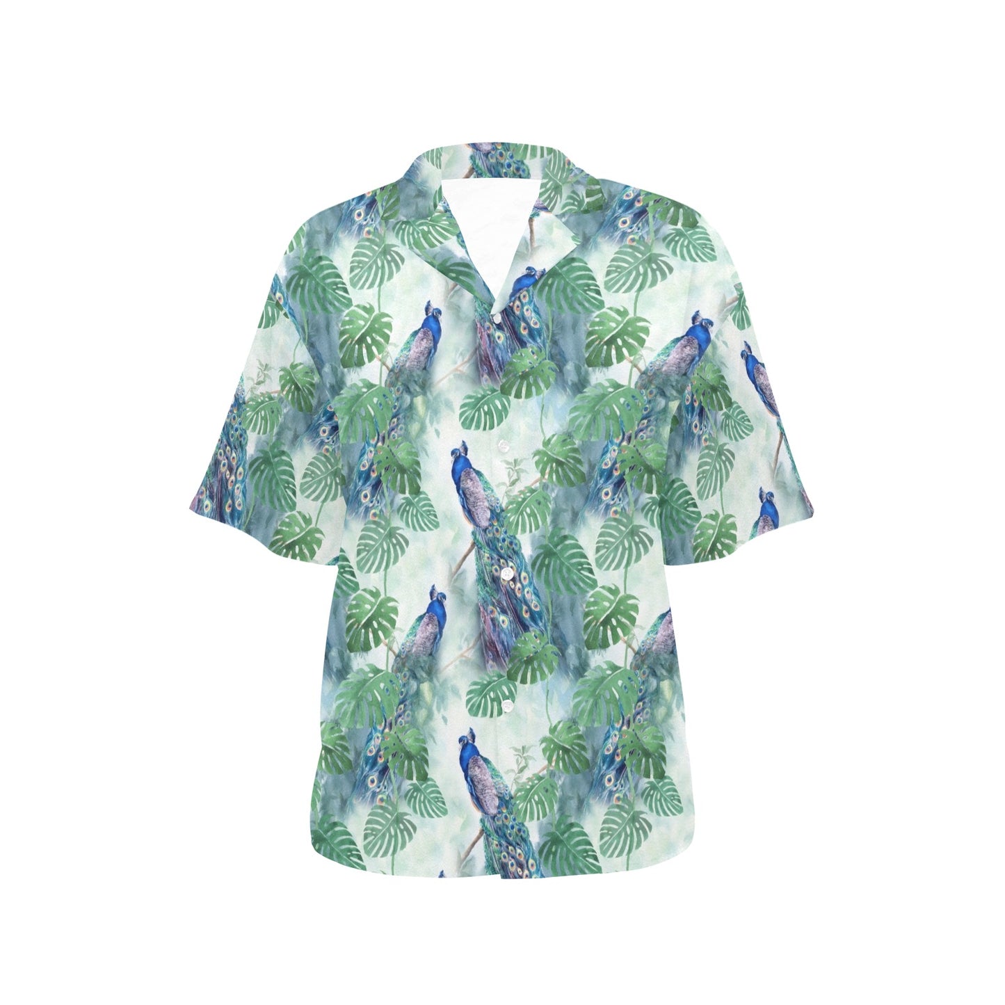 Peacock Pattern Print Design A02 Women's Hawaiian Shirt