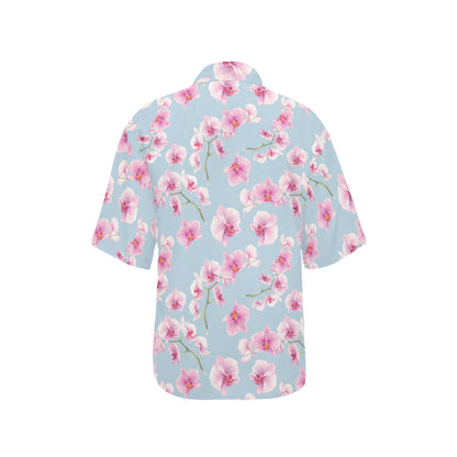 Orchid Pattern Print Design A01 Women's Hawaiian Shirt