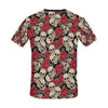 Skull And Roses Print Design LKS301 Men's All Over Print T-shirt