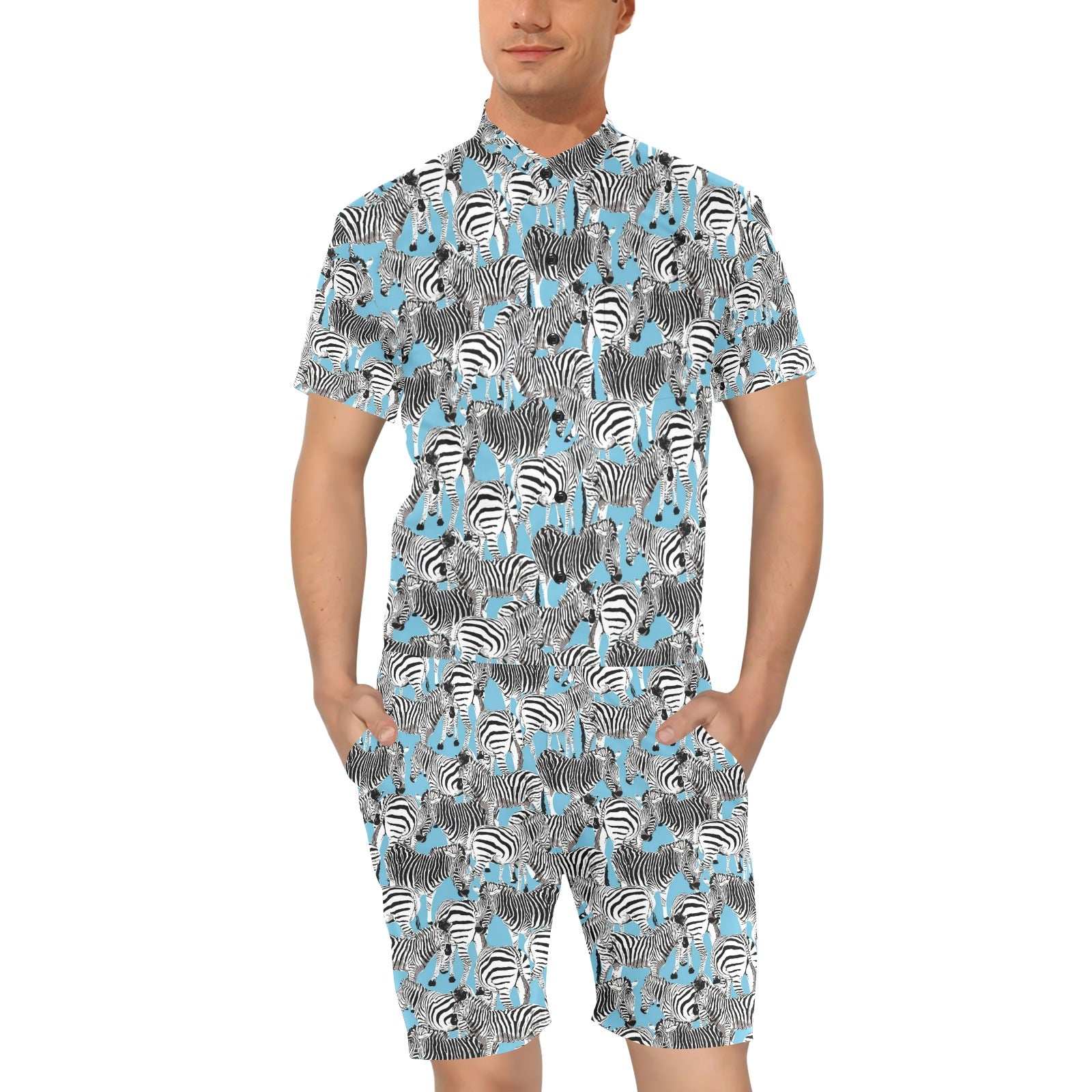 Zebra Print Design LKS305 Men's Romper