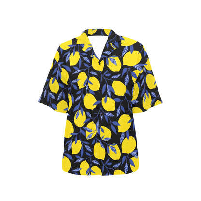 Lemon Pattern Print Design LM01 Women's Hawaiian Shirt