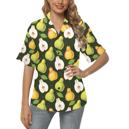Pear Pattern Print Design PE06 Women's Hawaiian Shirt
