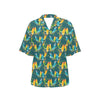 Lovebird Pattern Print Design 02 Women's Hawaiian Shirt