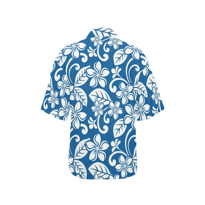 Plumeria Pattern Print Design PM013 Women's Hawaiian Shirt